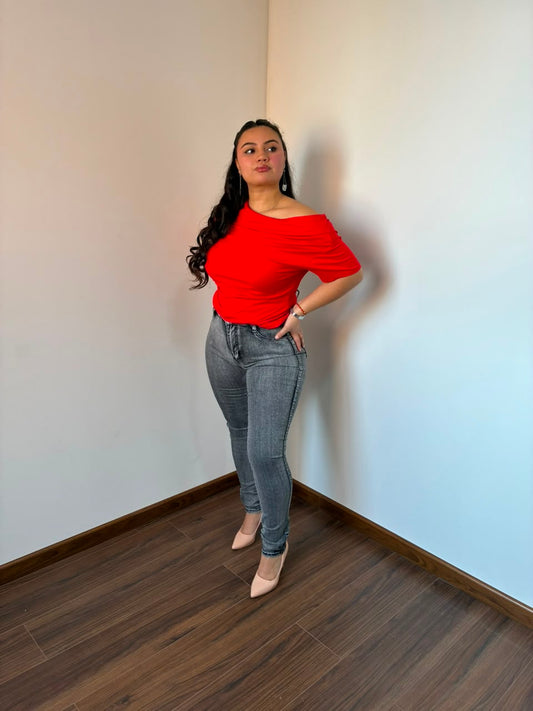 SKINNY JEANS GRIS JASPEADO